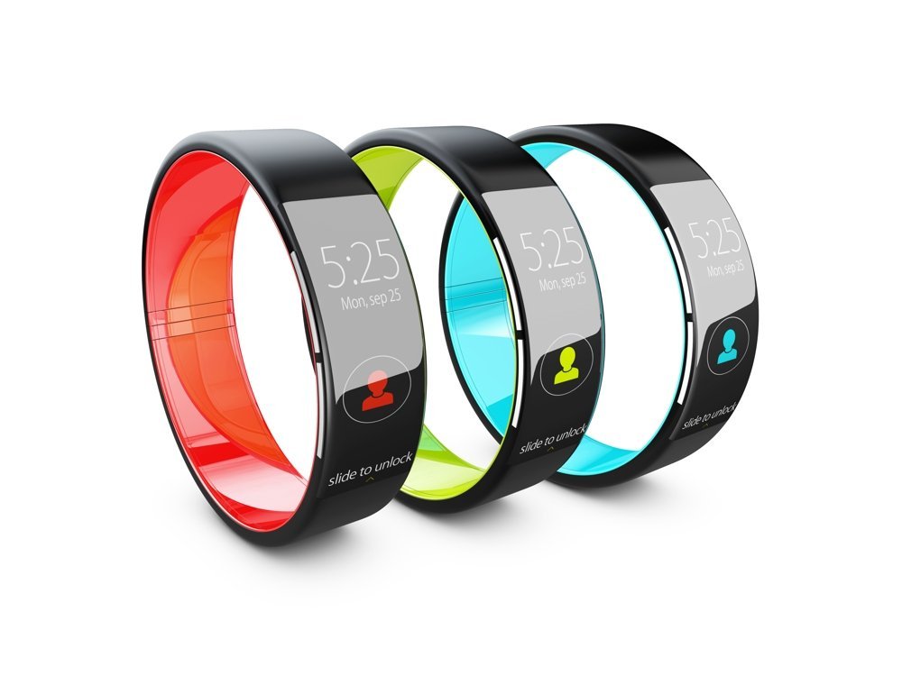 A wearable smart bracelet device.