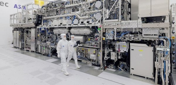 Semiconductor equipment in a chip factory. ASML's record quarter was driven by AI demand.
