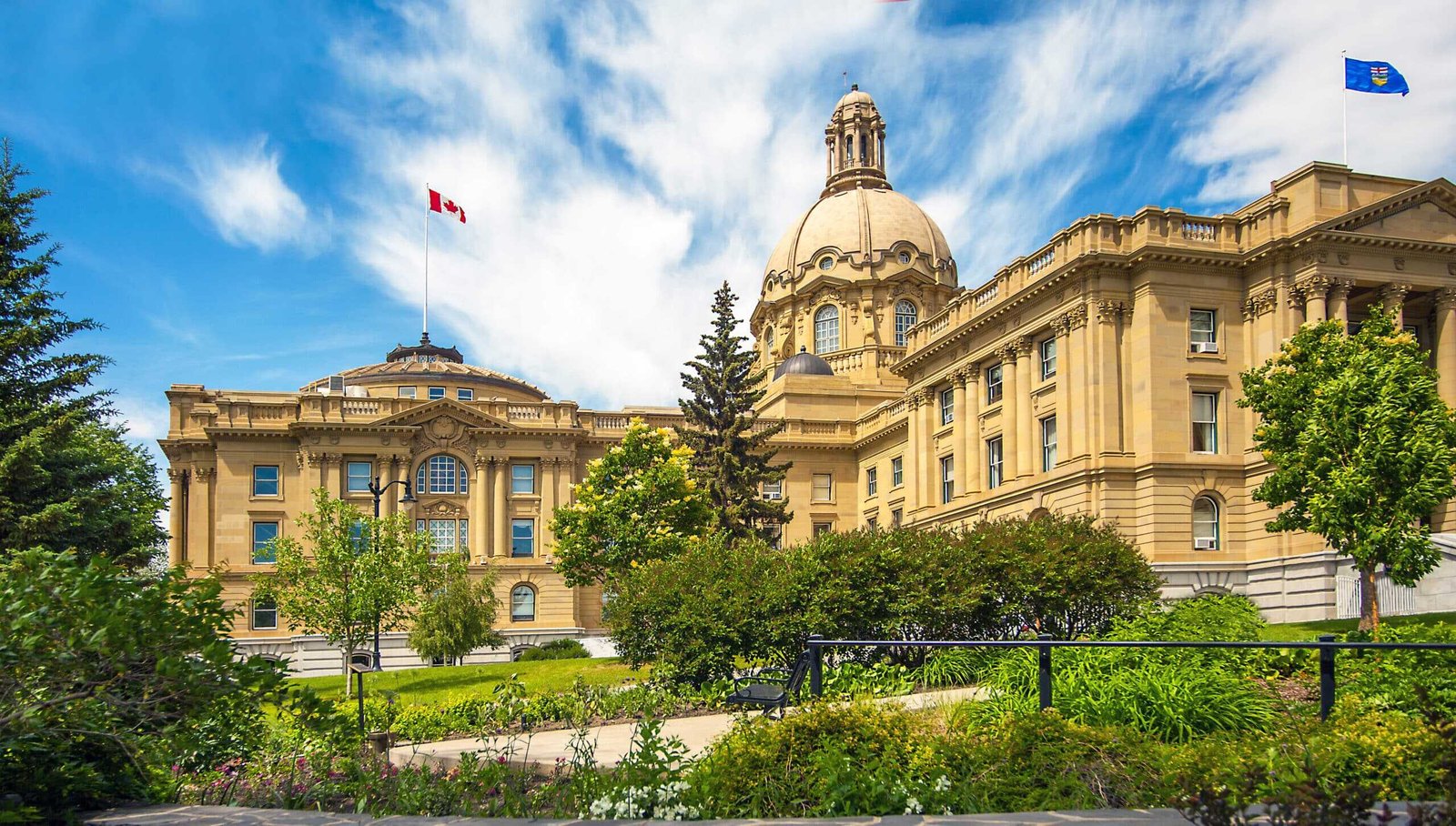The Alberta legislature in Edmonton ahead of the Oct. 19 referendum vote.