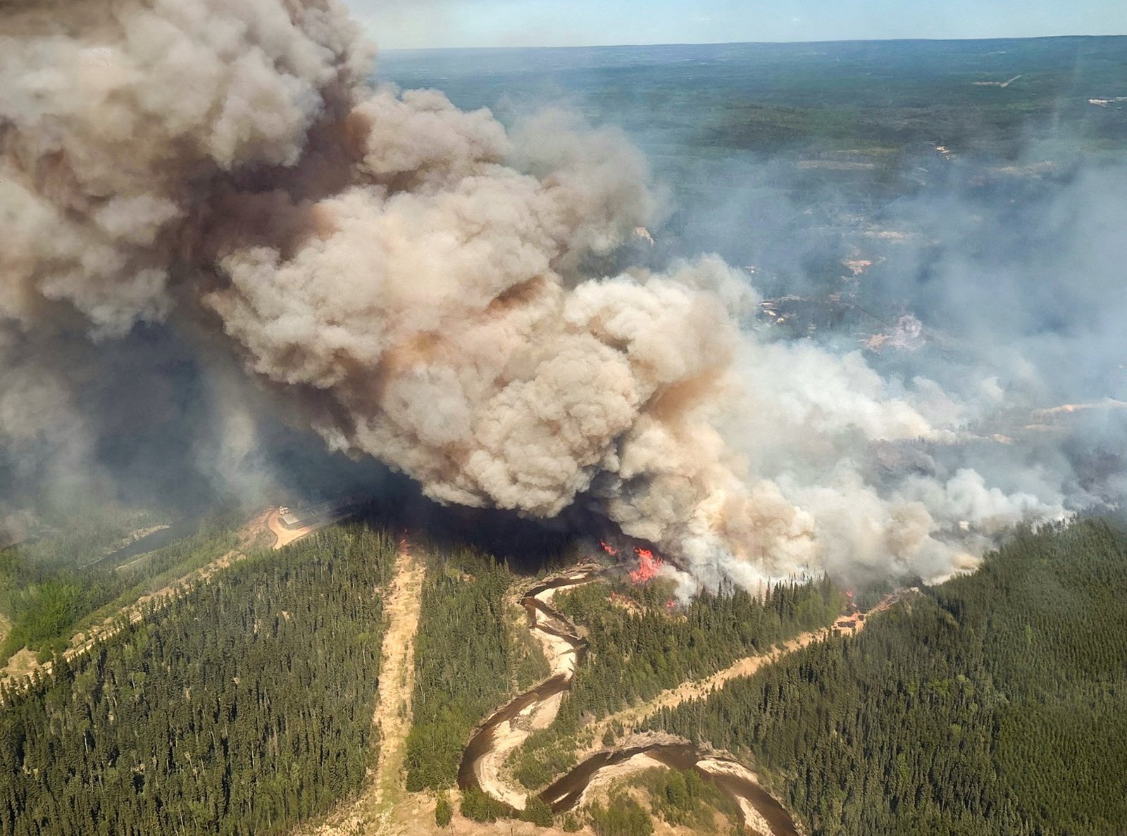 File photo of a Canadian wildfire. Alberta's Hinton-area plan targets beetle-killed, drought-stressed forest.