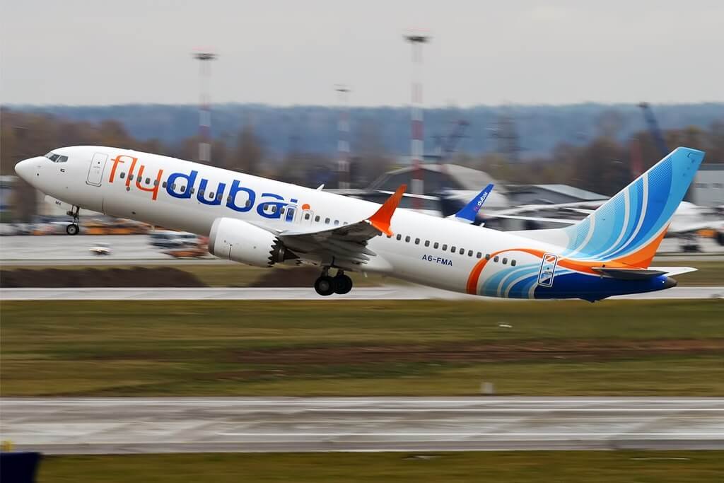 File photo: a flydubai Boeing 737-800 on final approach at Dubai International Airport.