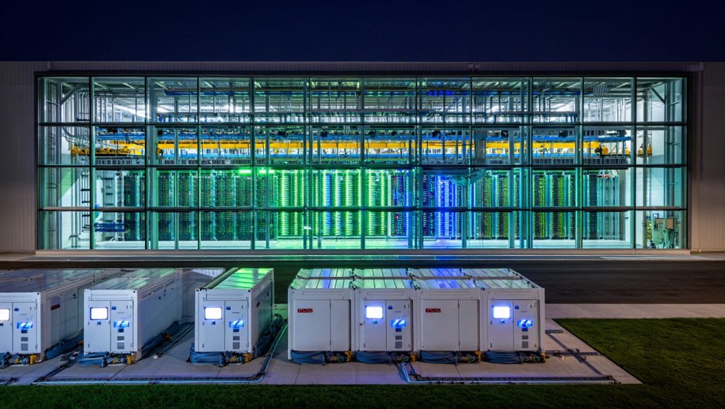 Battery storage facilities are undercutting gas turbines on cost for data center backup power.
