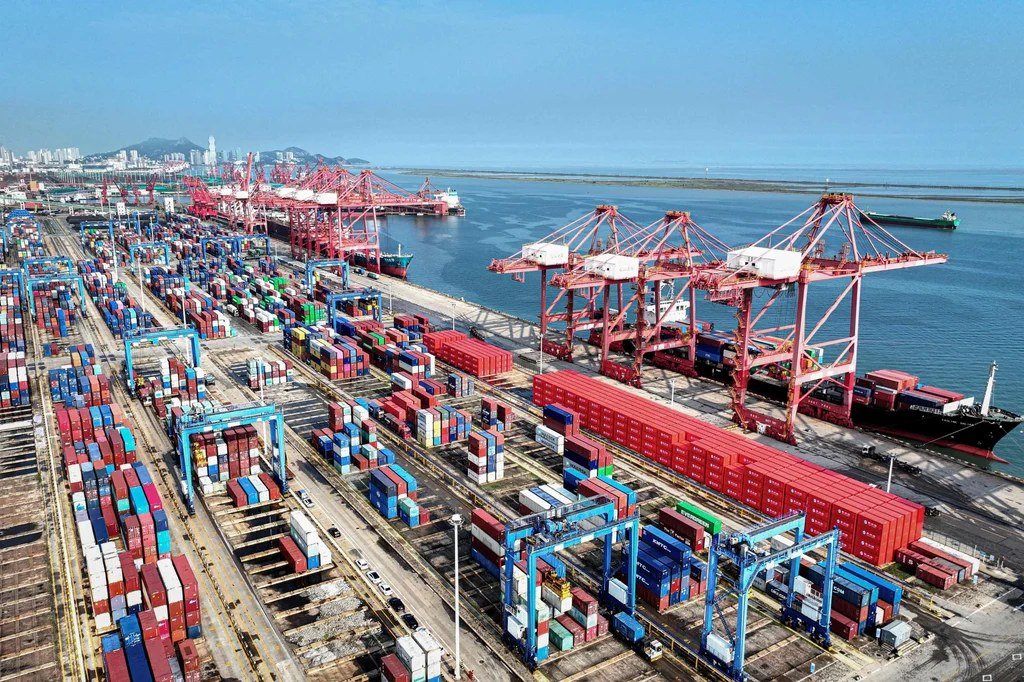 A container port in China, whose exports have been lifted by global AI demand. (File photo)
