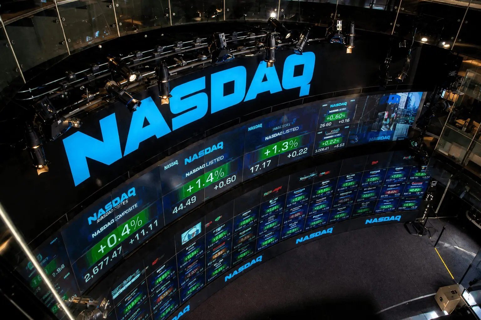 The Nasdaq, which rebounded 1.11 per cent on Monday ahead of a heavy week of megacap earnings. (File photo)