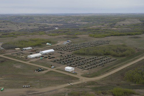 Canadian Forces Base Wainwright in Alberta, where a fatal fire broke out in a training area on Saturday.