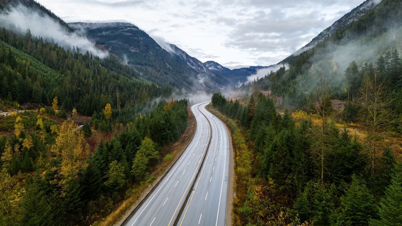 The Coquihalla Highway in British Columbia, closed for several hours after Saturday's head-on collision north of Merritt. (File photo)