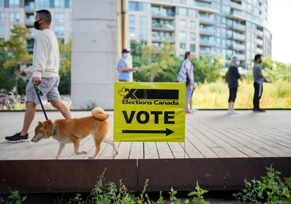 A polling place in Canada during a past election. Five election specials stream over the next two weeks.