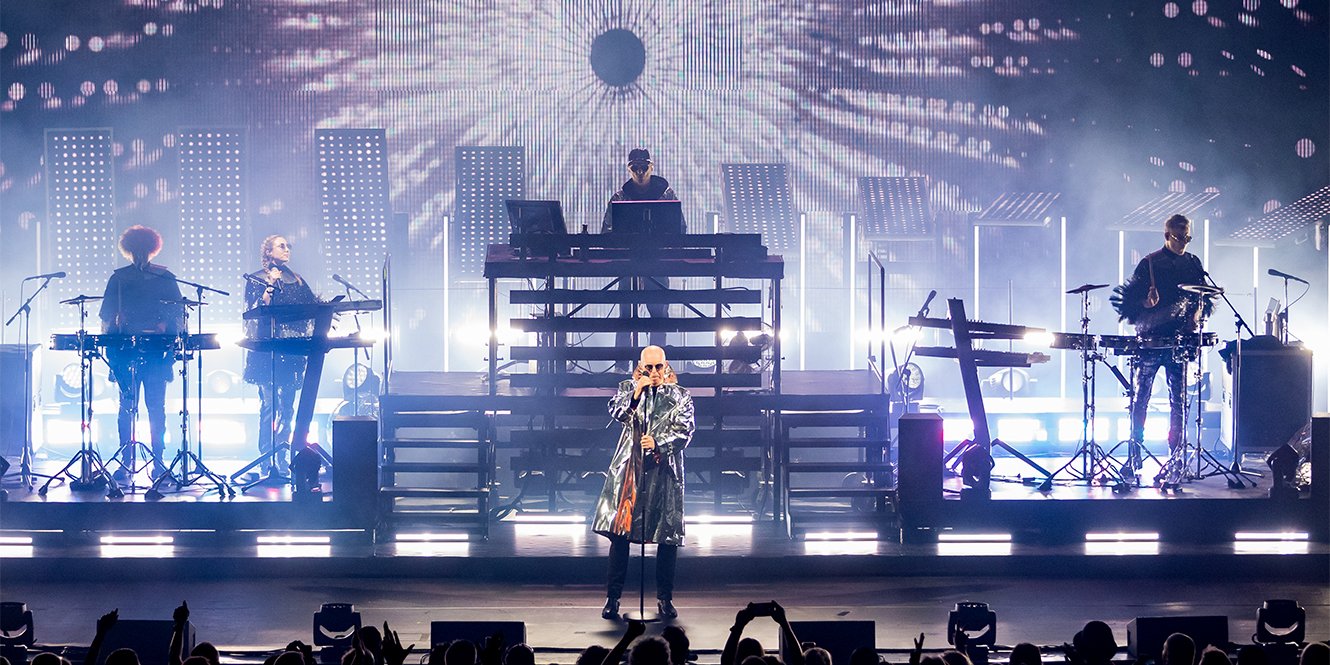 A concert stage in London. CHVRCHES play St Matthias Church on October 29. (File photo)