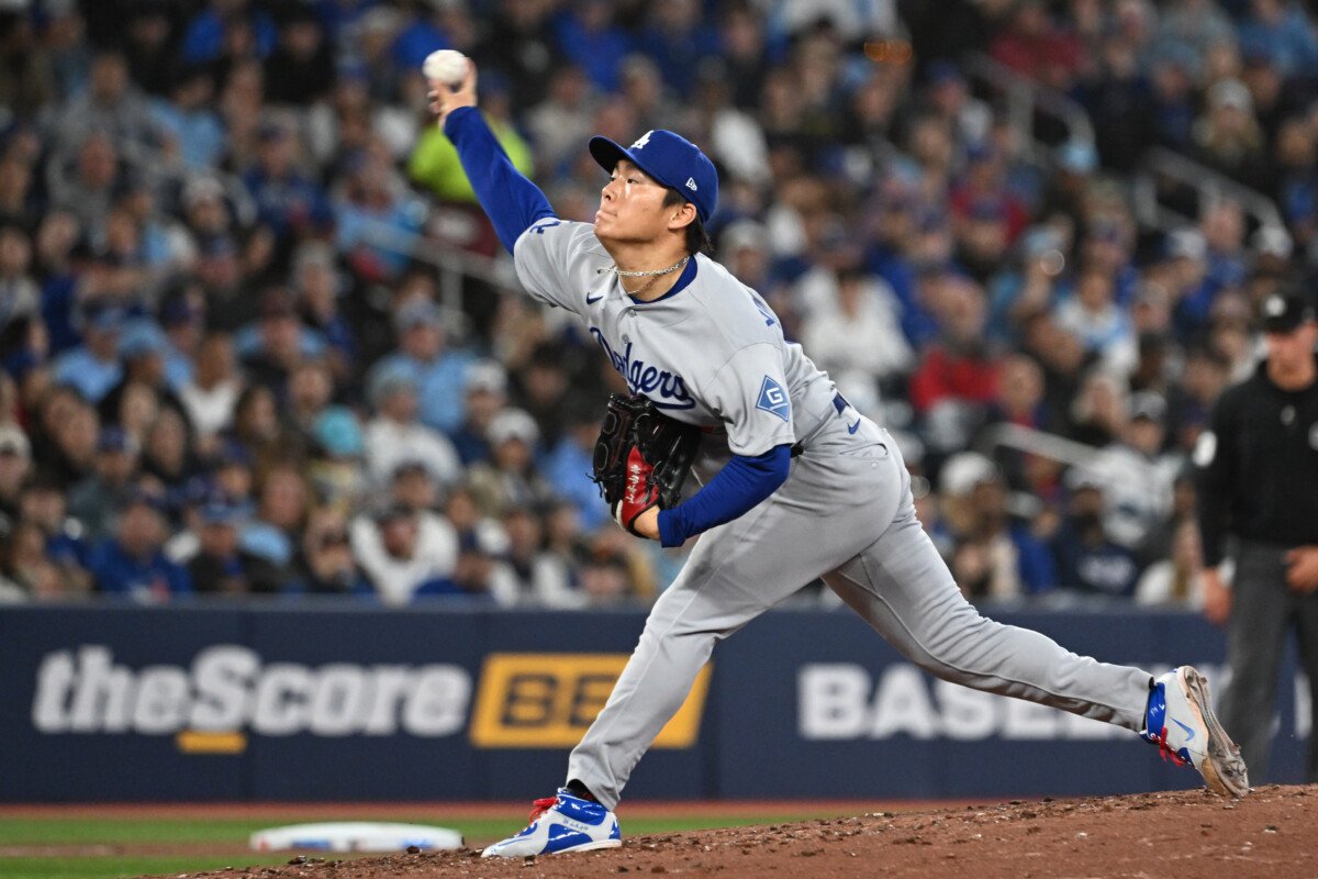 Yoshinobu Yamamoto of the Los Angeles Dodgers starts Game 3 of the NLDS in Atlanta.