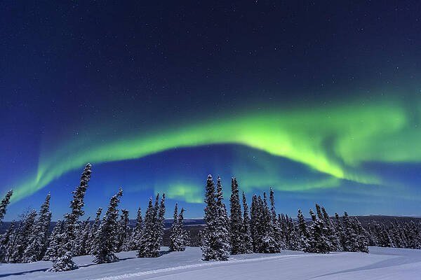Northern lights over the Fairbanks area of Alaska, near where the October 15 earthquake was centred.