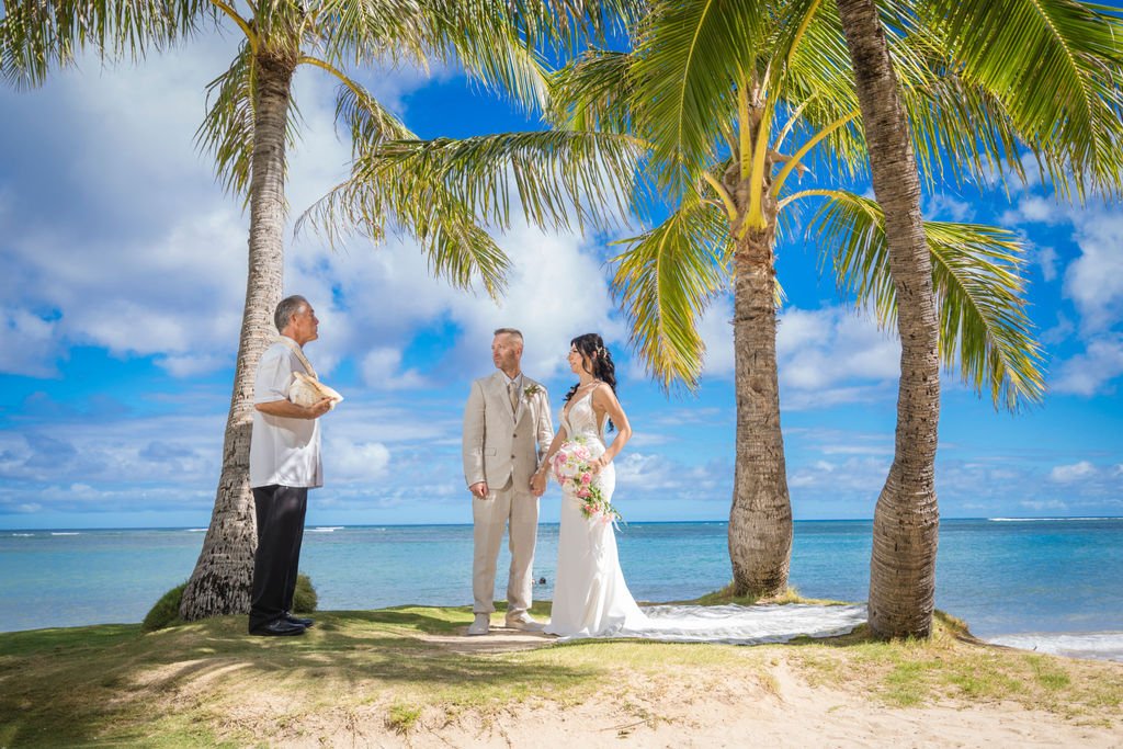 A wedding in Hawaii, where Maguire officiated his former wife's ceremony.