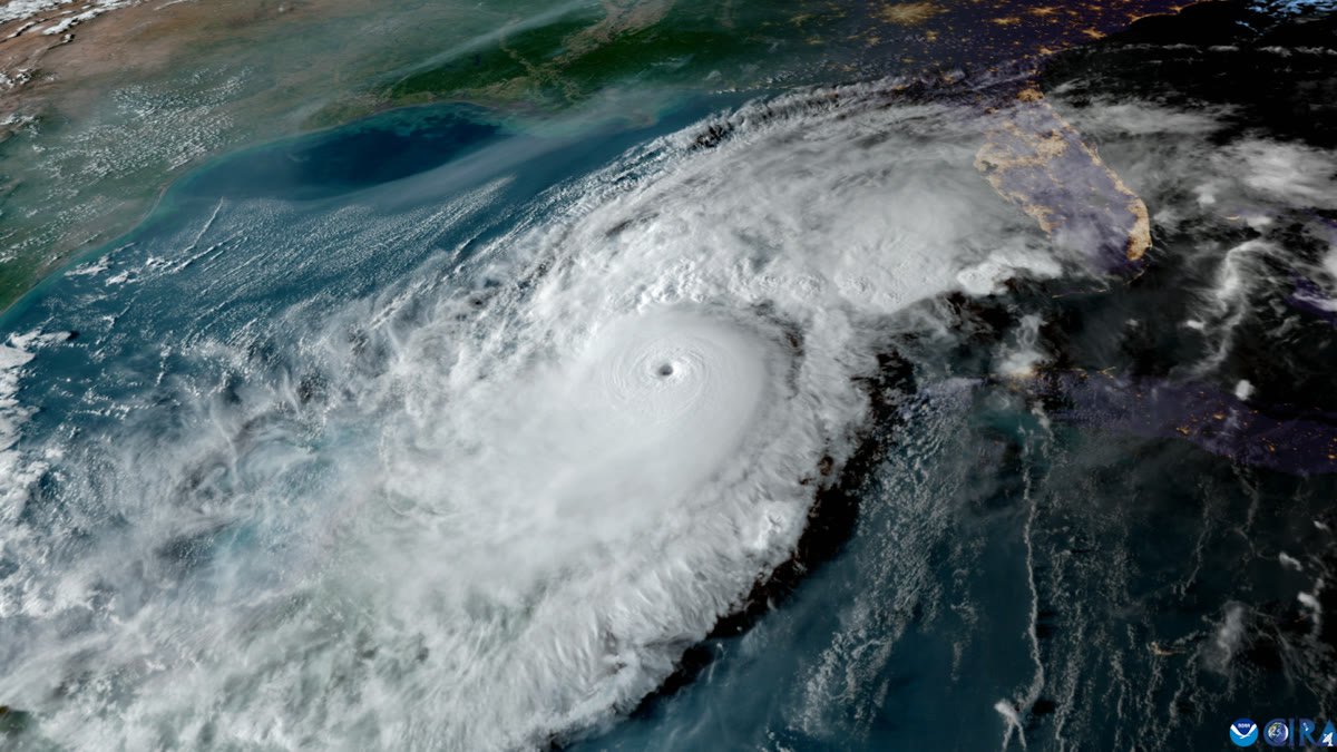 Satellite view of the Gulf of Mexico, where the National Hurricane Center says a disturbance could develop into Tropical Storm Isaias this week.