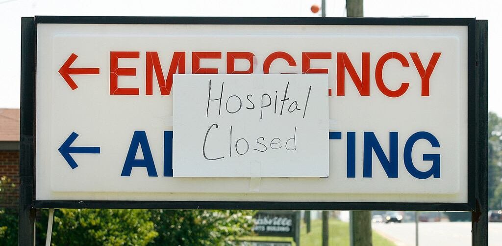 A rural hospital building in New Hampshire.