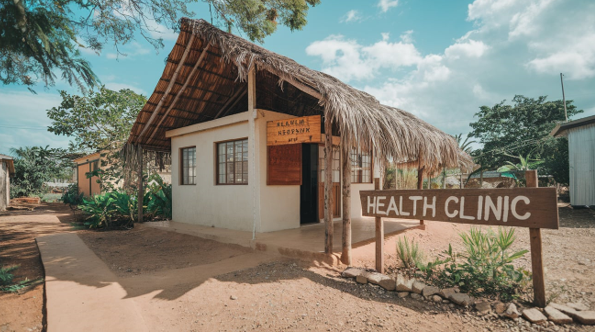 A rural health clinic entrance.