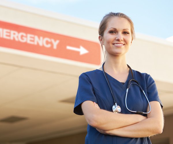 A hospital emergency department, where a new study links nurse staffing levels to crowding and waits.