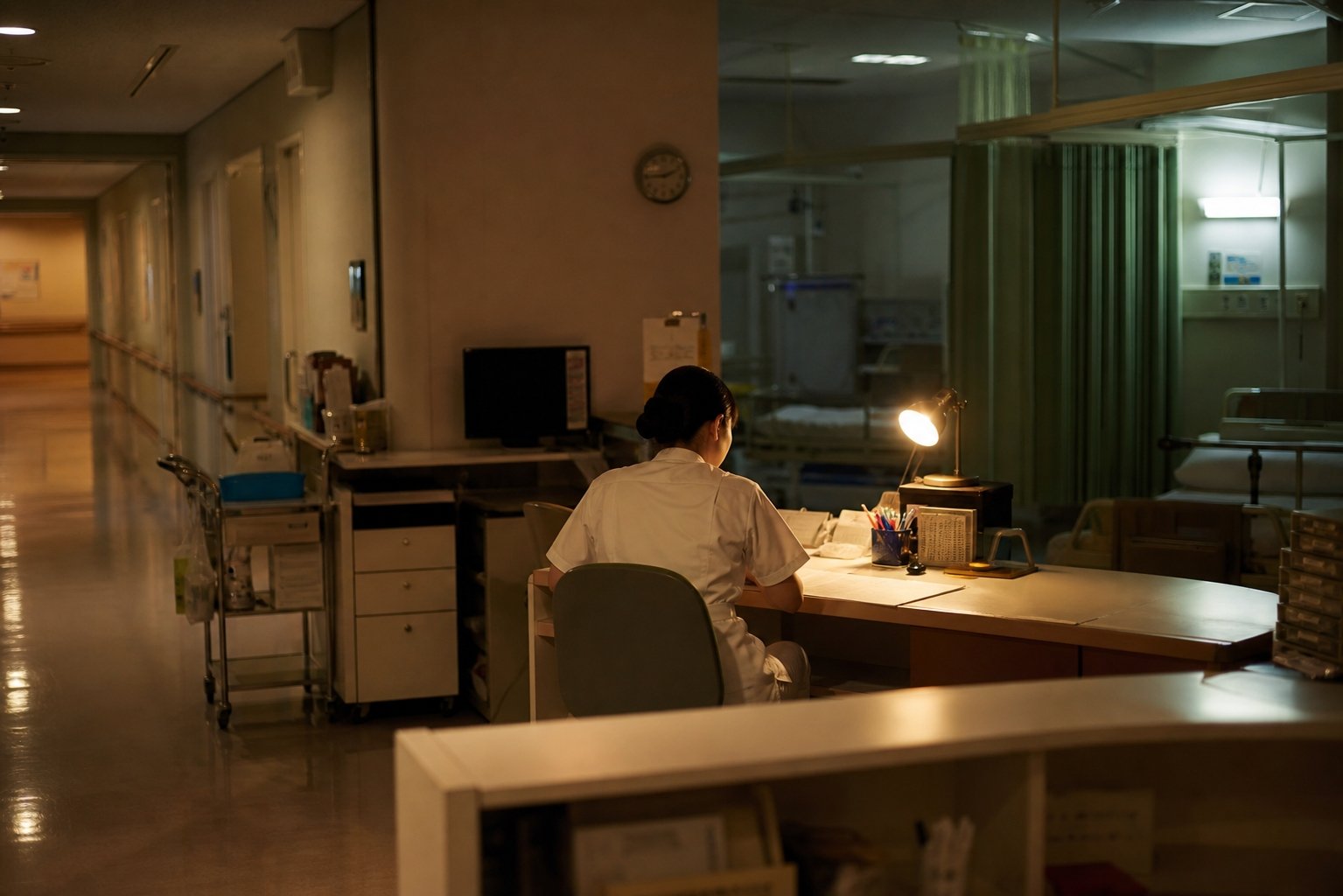 A nurse on a hospital night shift. The German study links nurses' moral injury to staffing levels and organisational support rather than individual resilience.