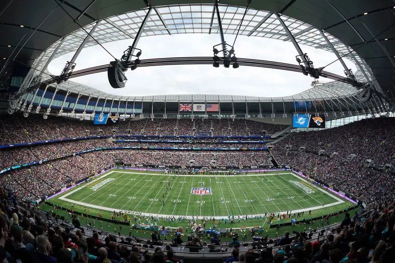 Tottenham Hotspur Stadium in London hosted Sunday's NFL game between Jacksonville and Philadelphia.