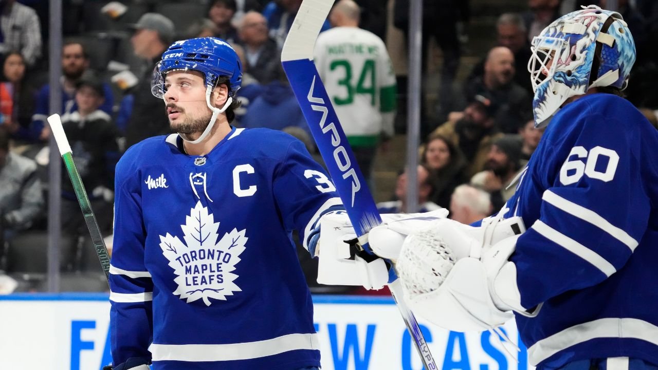 Toronto Maple Leafs action. The Leafs host Montreal in tonight's home opener at Scotiabank Arena.