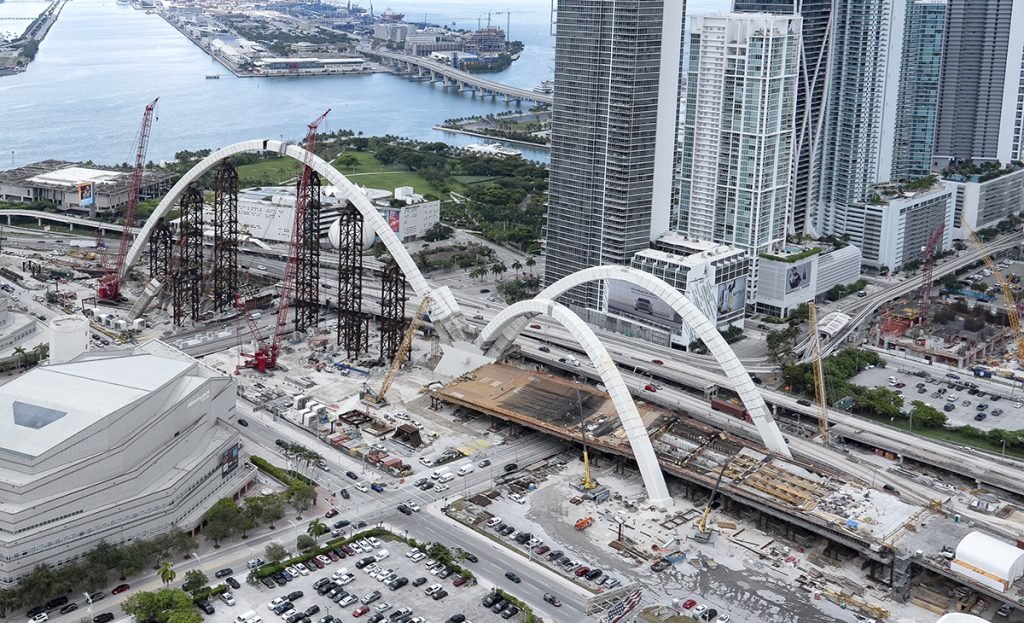 Construction on Miami's I-395 corridor, in project imagery.