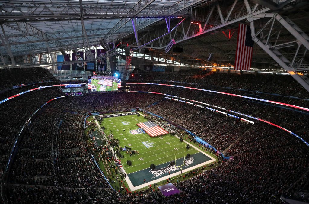 An NFL stadium on a Sunday afternoon in the United States.