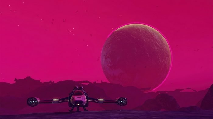 Artwork from No Man's Sky, Hello Games' space exploration game.
