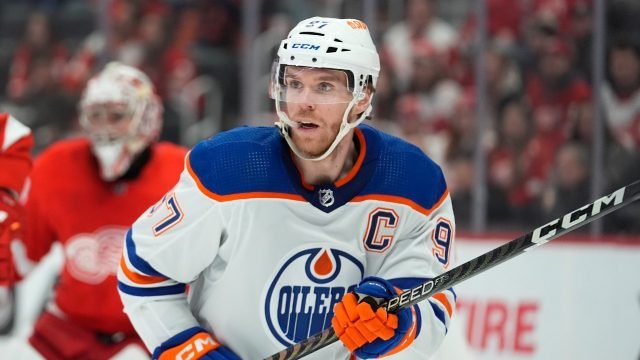 Edmonton captain Connor McDavid. He plays his 1,000th NHL regular-season game in tonight's home opener.
