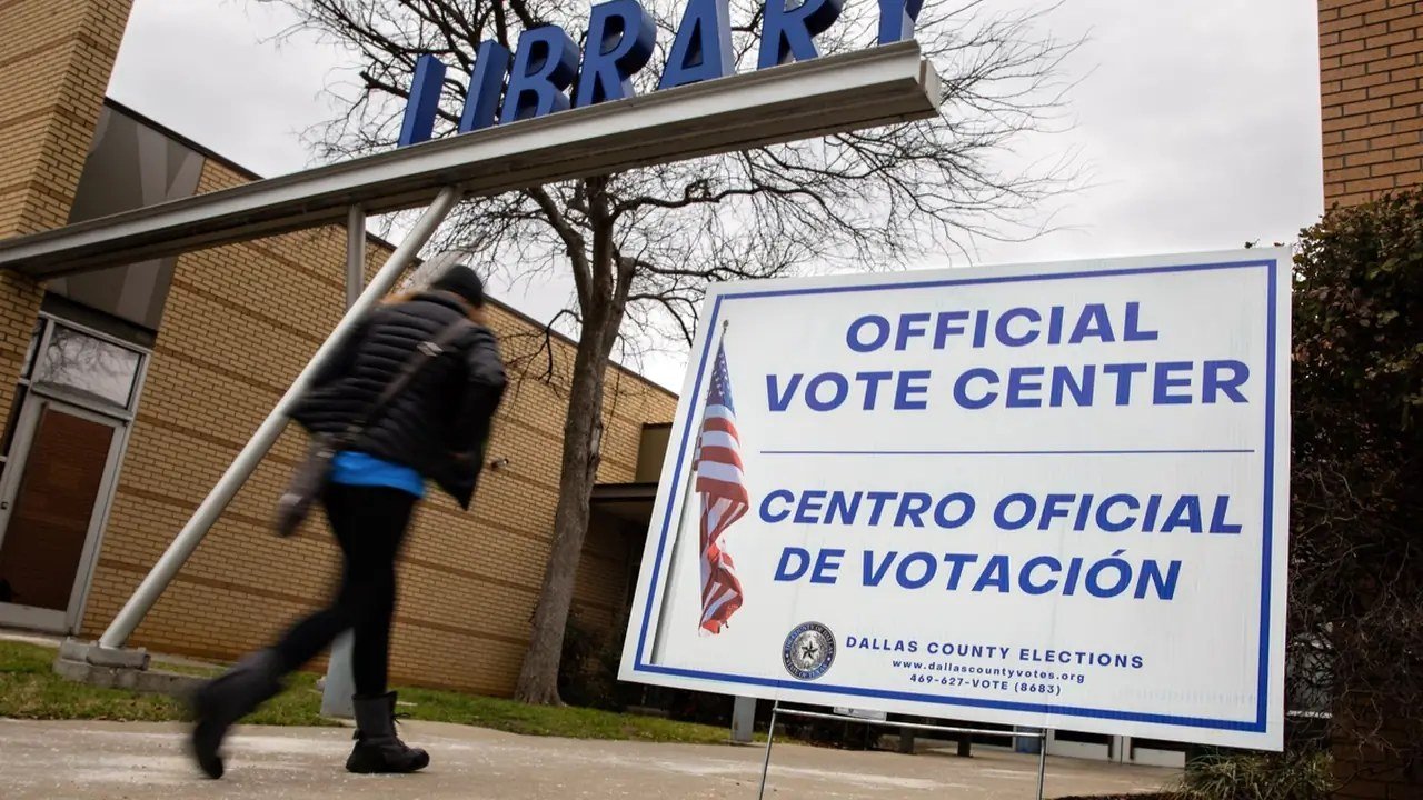 A Texas polling place, as early voting for the November 3 election opens October 19.