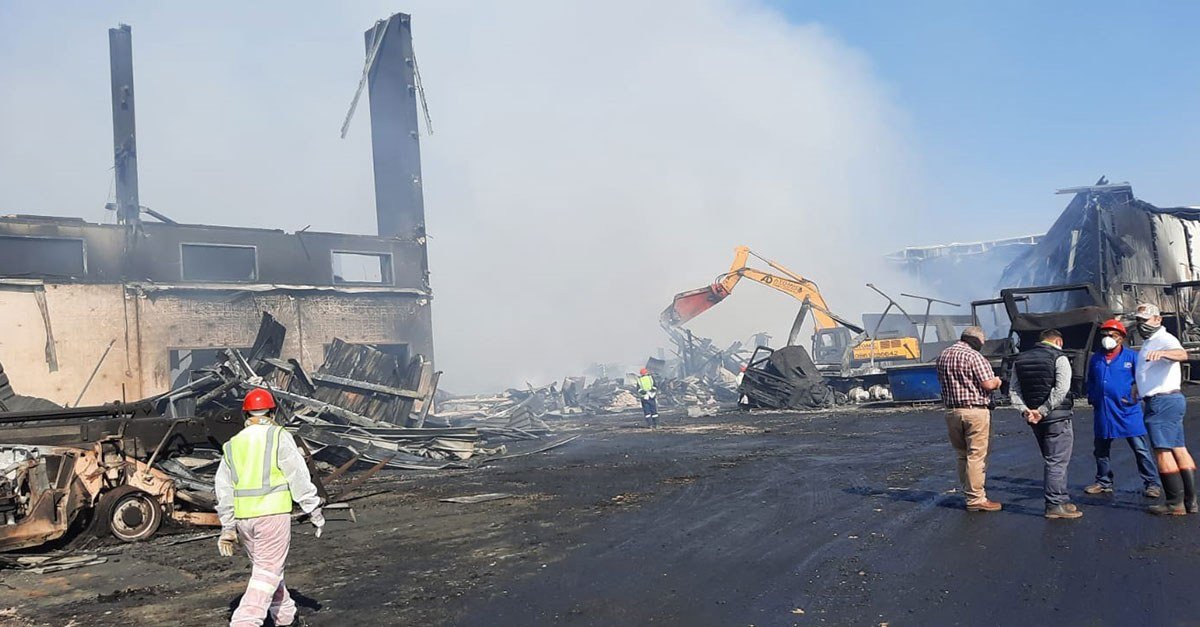 Emergency crews at a chemical incident scene in South Africa, in file imagery.