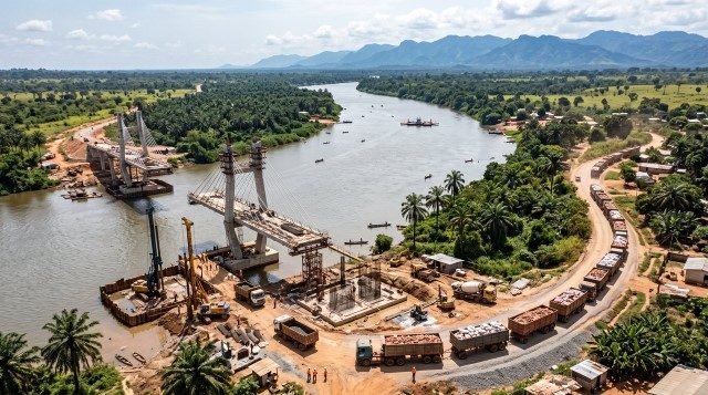 Bridge construction under way in South Africa.