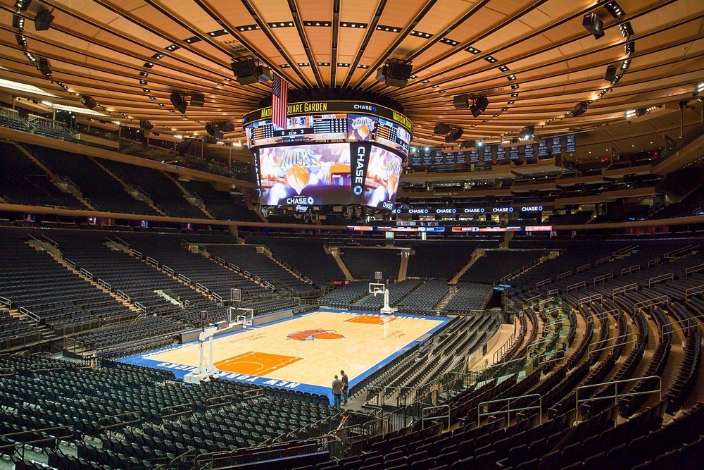 Madison Square Garden in New York, where Philadelphia beat the Knicks 106-100 on opening night. (File photo)