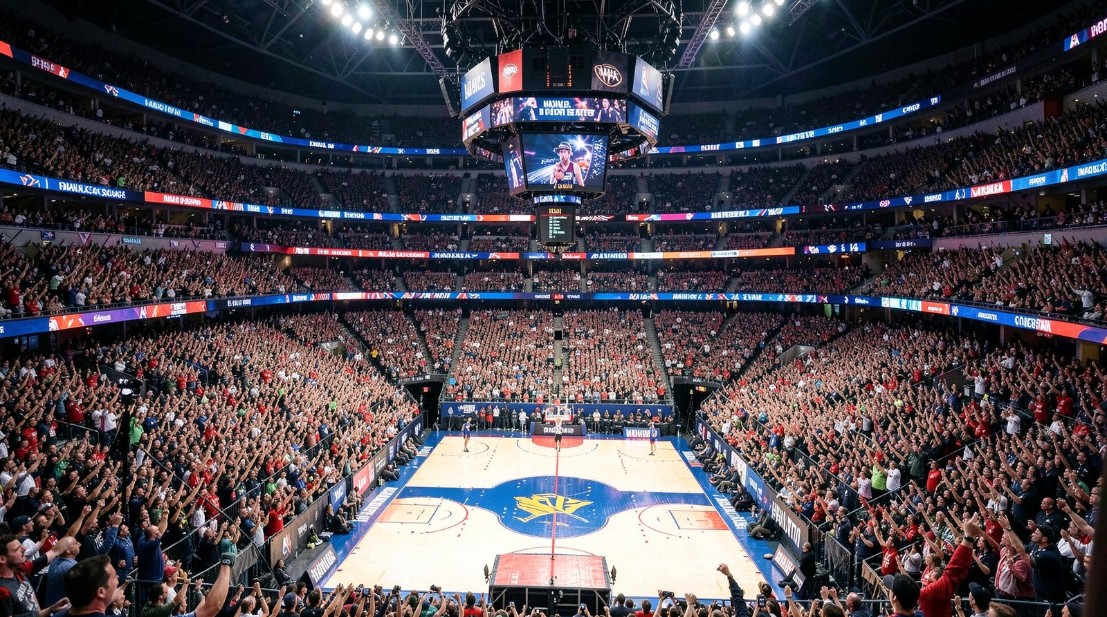 An NBA arena on game night. The league's first full slate features 11 games on Wednesday. (File photo)