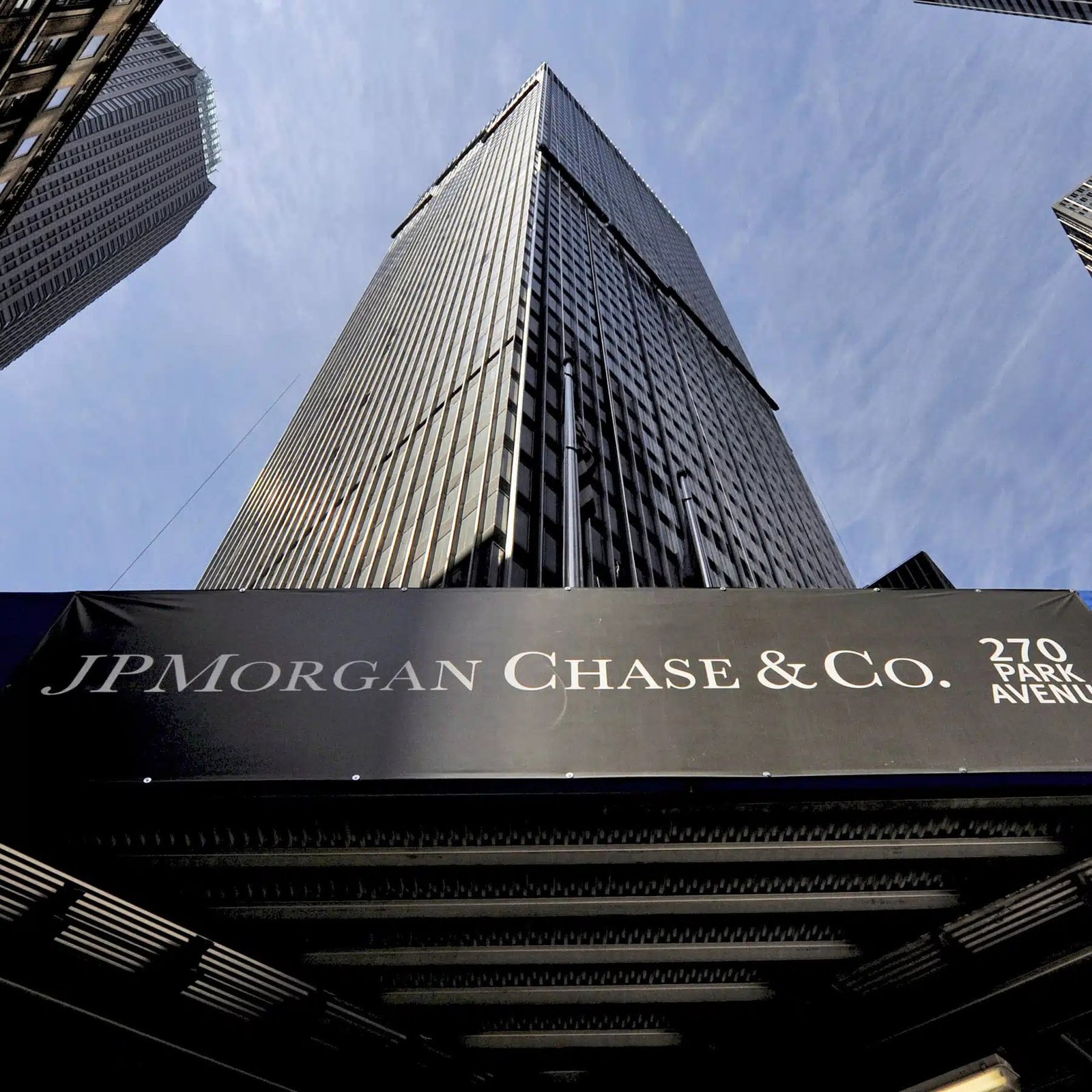 A Wall Street building. JPMorgan Chase leads the big-bank earnings reports on October 14.