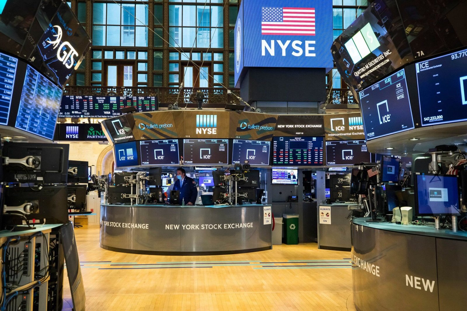 The New York Stock Exchange trading floor, as markets closed Monday with the Nasdaq at a fresh record.