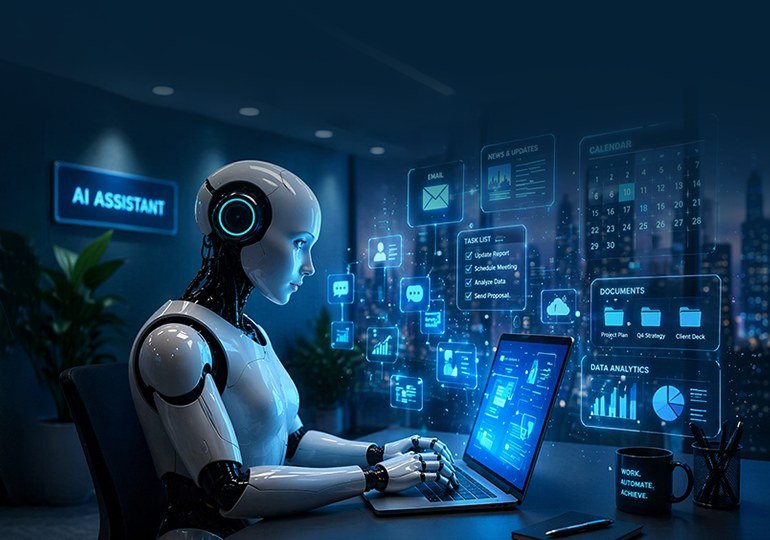 An AI assistant at work. Town's $108 million raise values the four-month-old product at unicorn level. (File photo)