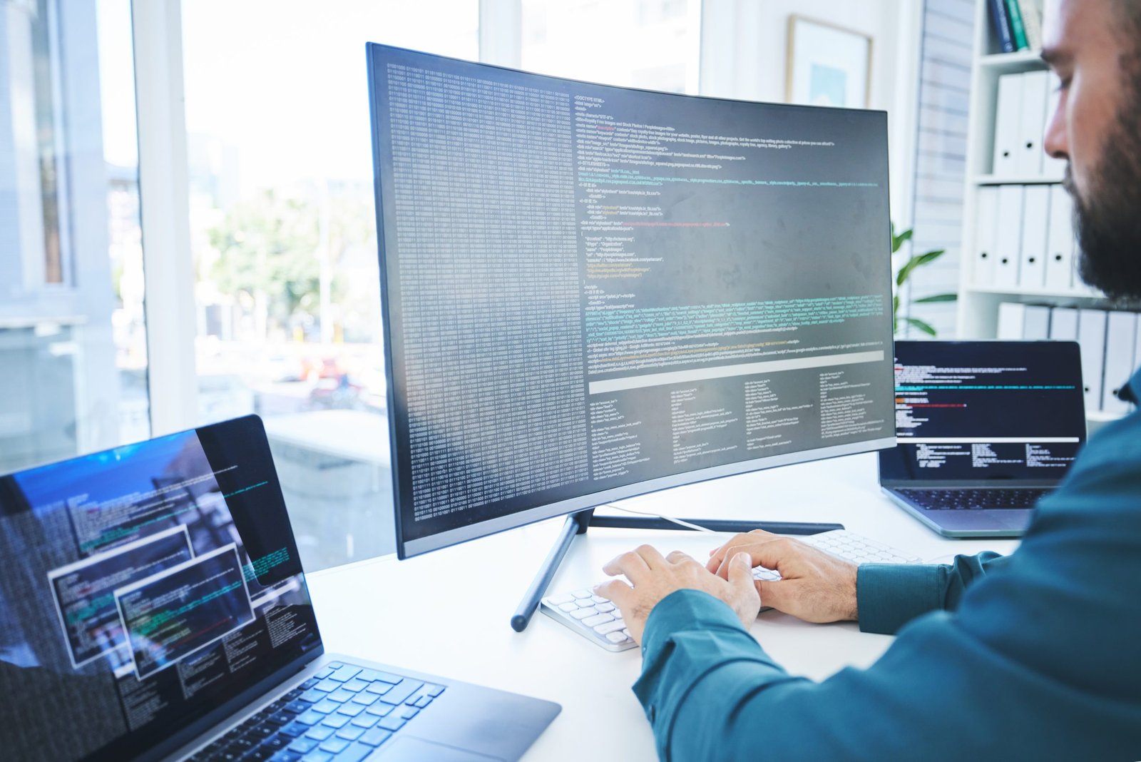 Lines of code on a developer's screen.