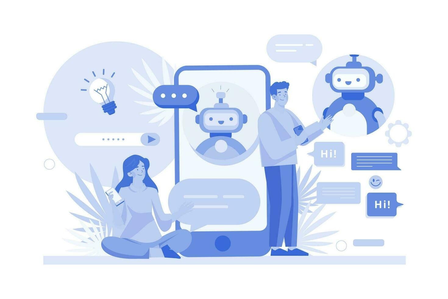 A person using a chatbot on a phone.