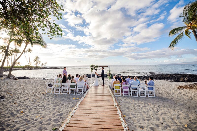 A beach wedding setting in Hawaii, where Meyer and Ogunlesi married this weekend.