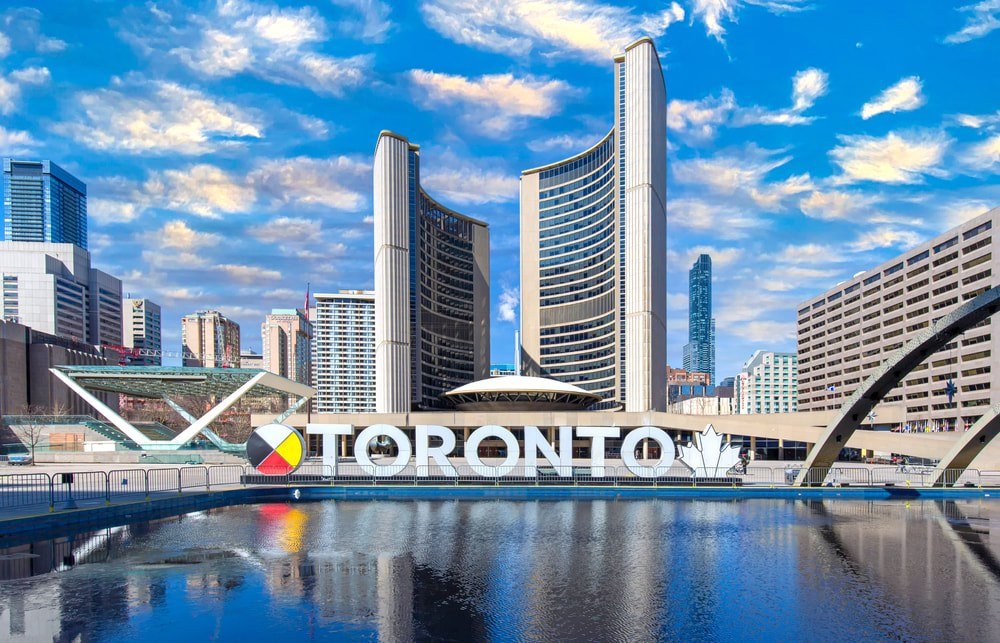 Toronto City Hall. The mayoral race enters its final week with spending and transit at the centre of the debate.