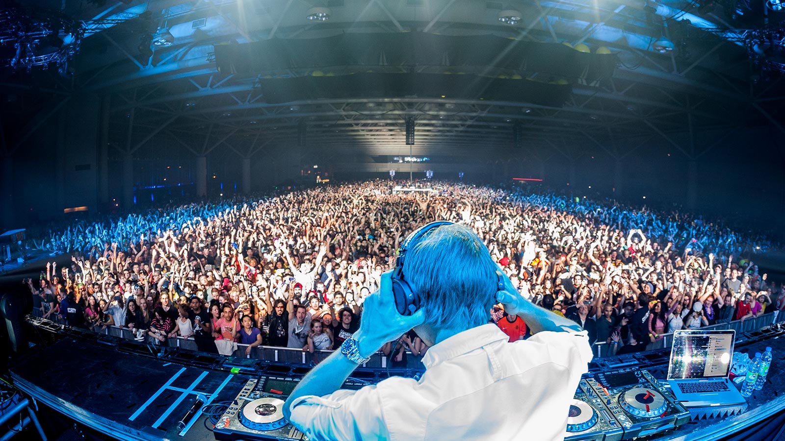 An arena concert crowd in Toronto, where John Summit plays Scotiabank Arena on October 25.