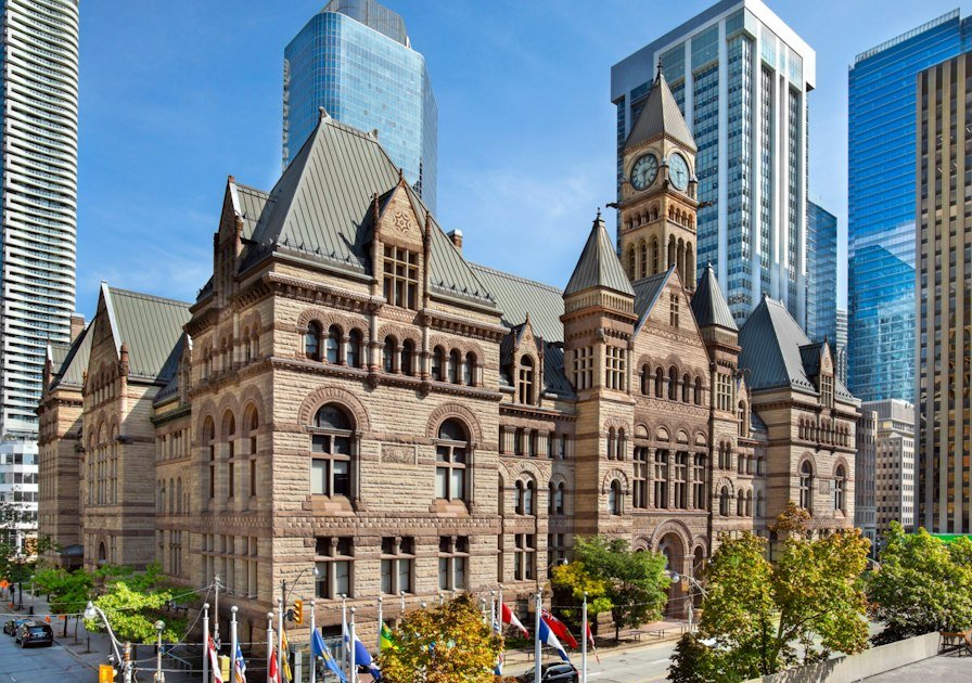 Toronto City Hall, where council adopted the mayor's $18.9-billion 2026 budget.