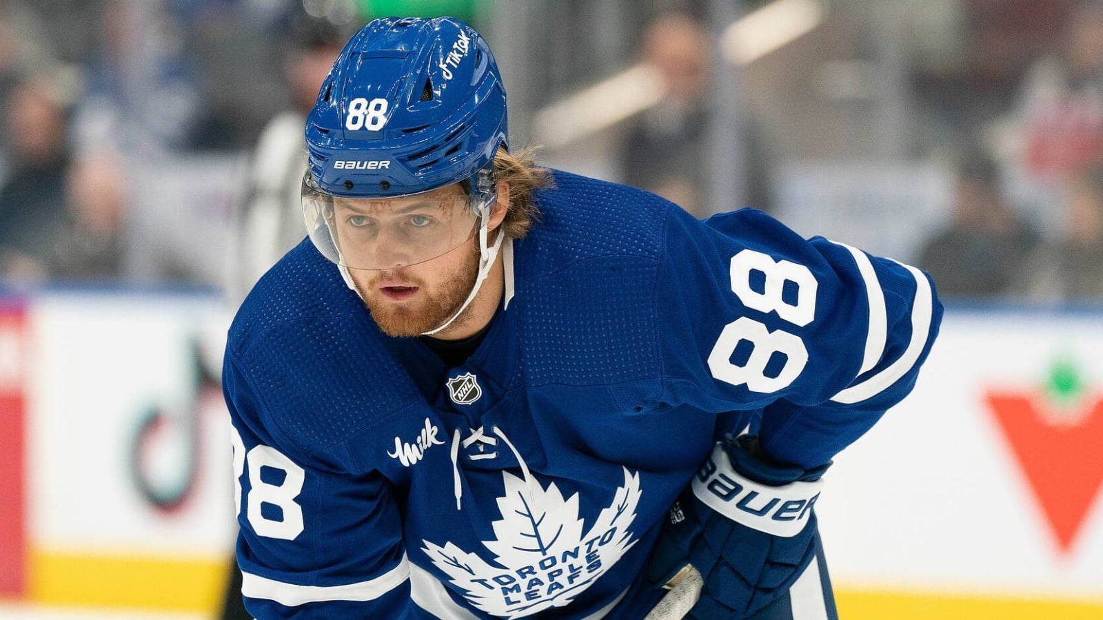 Toronto Maple Leafs winger William Nylander, questionable for Monday's game against San Jose through illness.