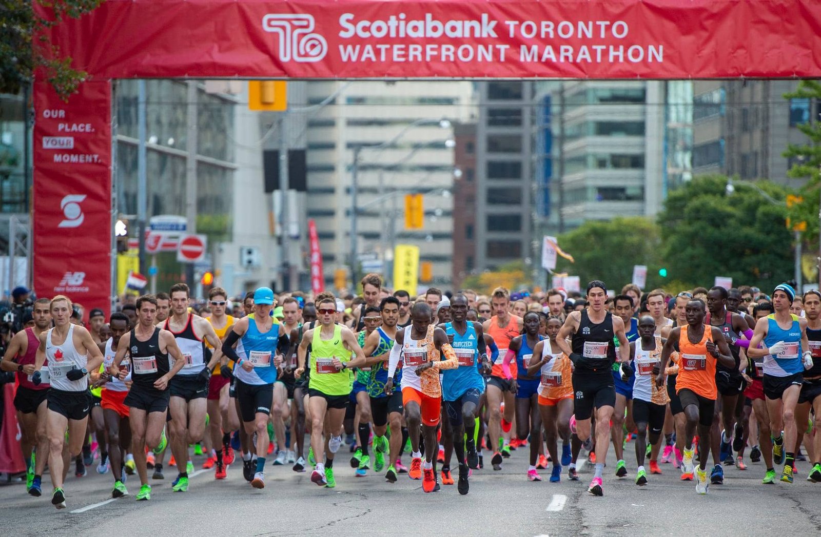 Runners at the TCS Toronto Waterfront Marathon, where Leonard Langat and Leah Jeruto led a Kenyan sweep and Andrew Davies set a Canadian debut record.