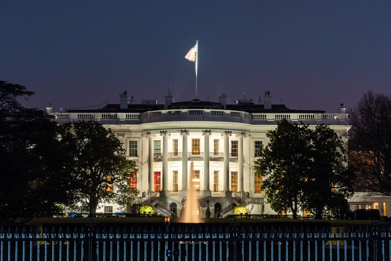 The White House in Washington. The Trump administration is weighing reciprocal nuclear site visits with China.