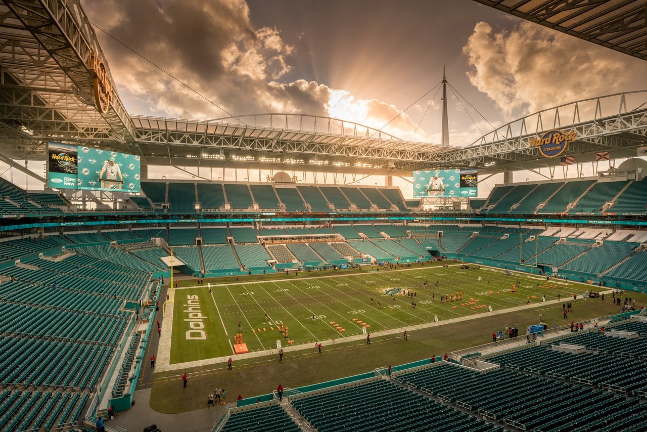 Hard Rock Stadium in Miami Gardens, home of the Dolphins and part of the stake sale.