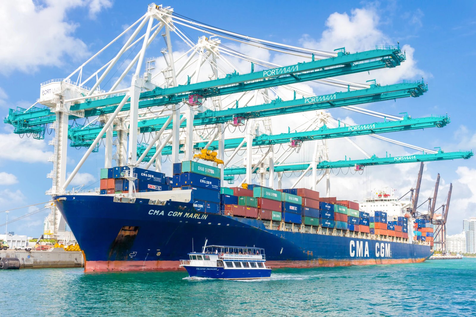 Container ships at PortMiami. Federal authorities announced the seizure of 90 fuel shipments in a Cuba sanctions probe. (File photo)
