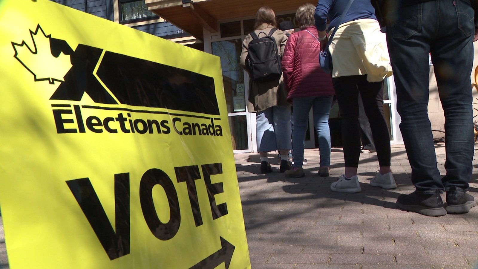 Voters at an advance poll in Vancouver, British Columbia.